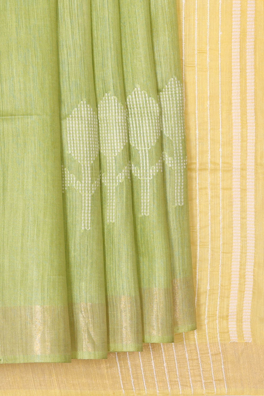 Image of Tussar Pista Green Embroidered Saree